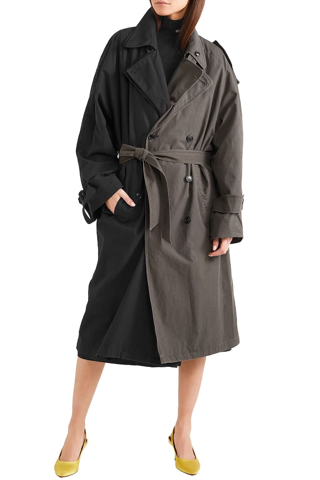 VETEMENTS Reversible two-tone woven trench coat