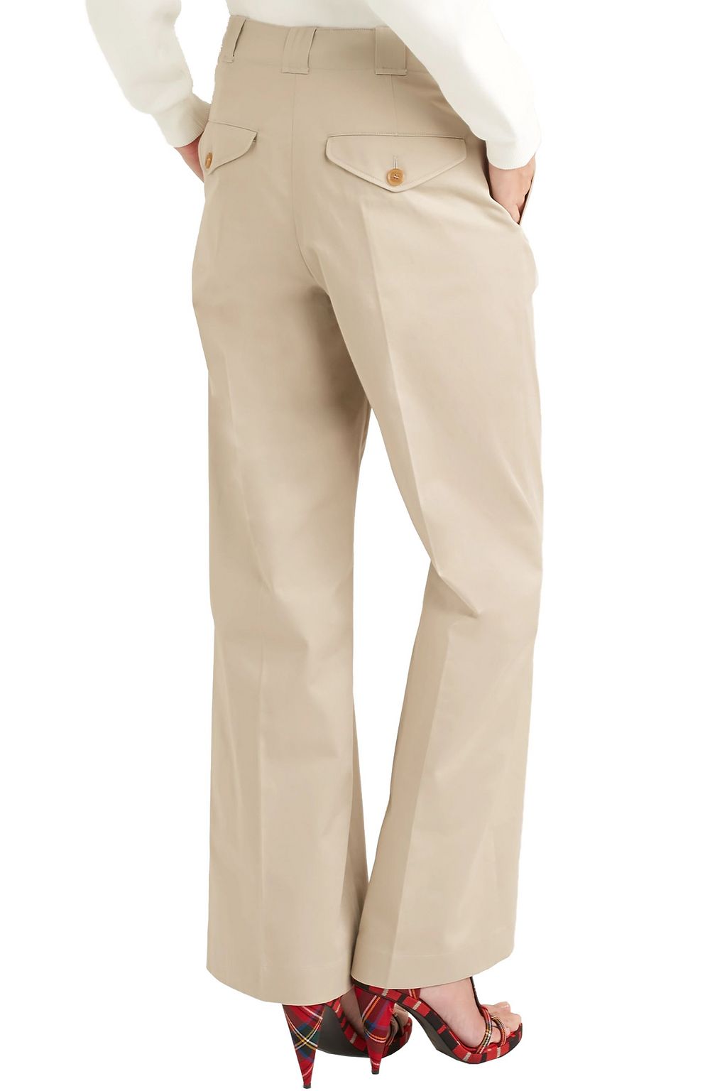 wide leg twill pants