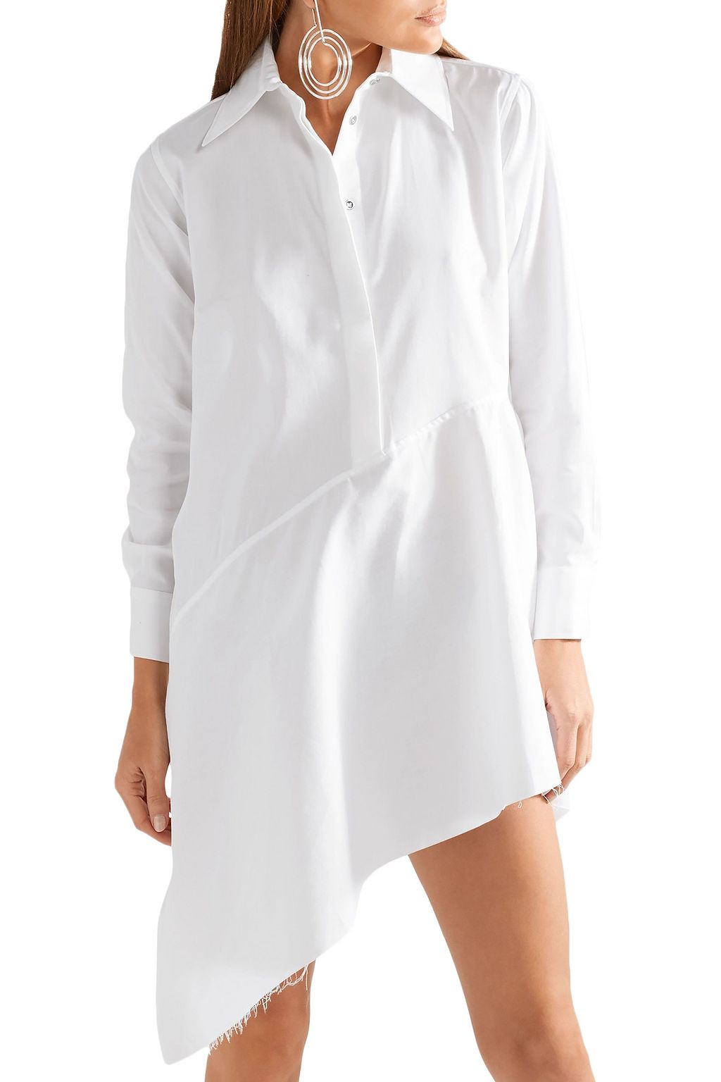 MARQUES' ALMEIDA Asymmetric cotton-twill mini shirt dress