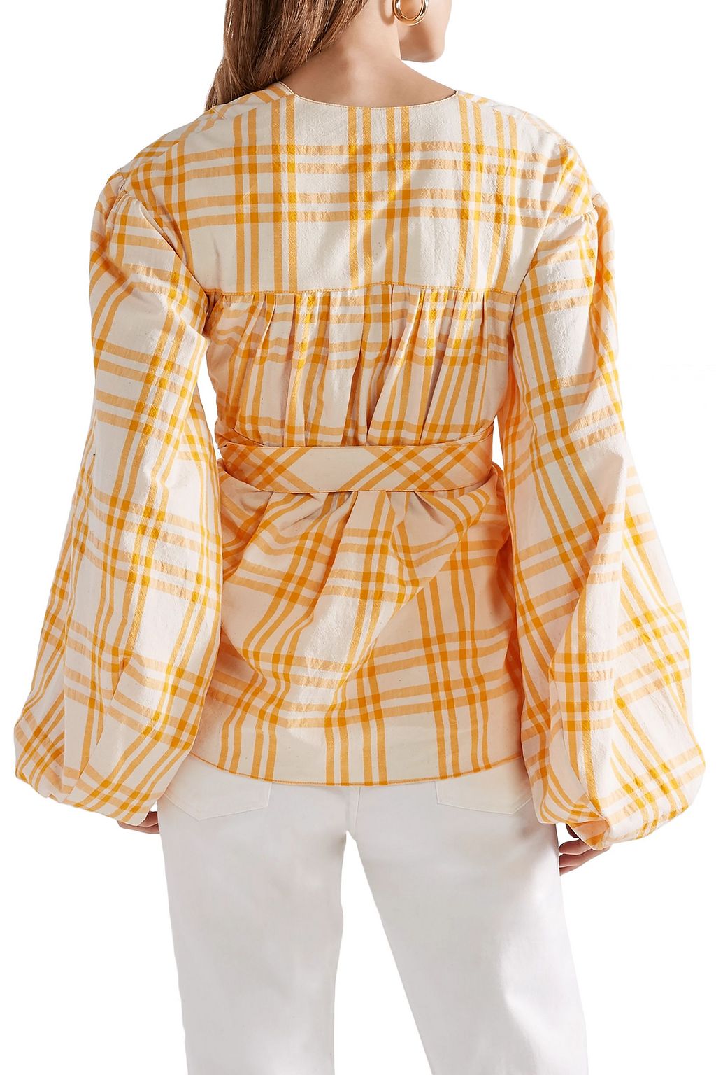 ROSIE ASSOULIN Checked cotton top