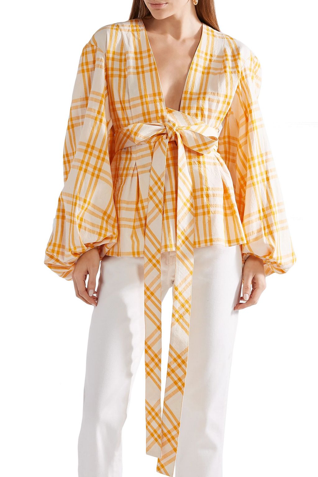 ROSIE ASSOULIN Checked cotton top
