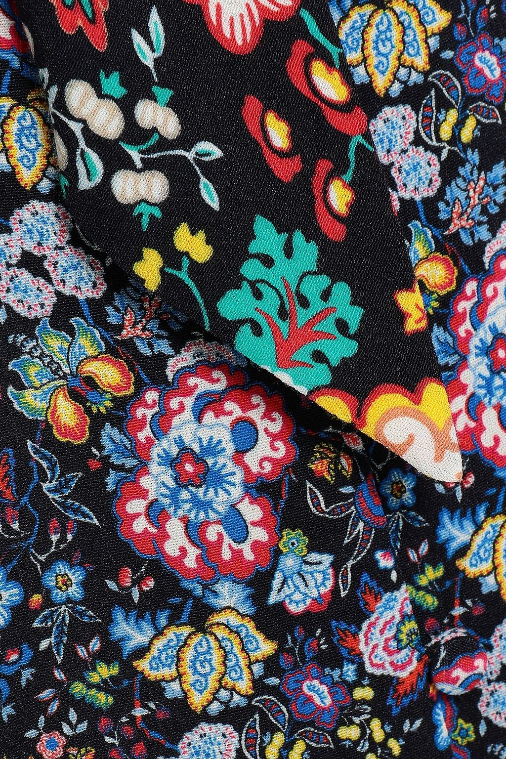 FRAME Floral-print crepe blouse