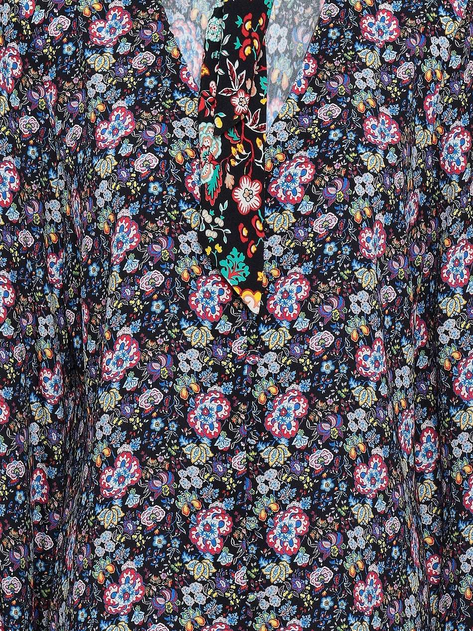 floral-print crepe blouse