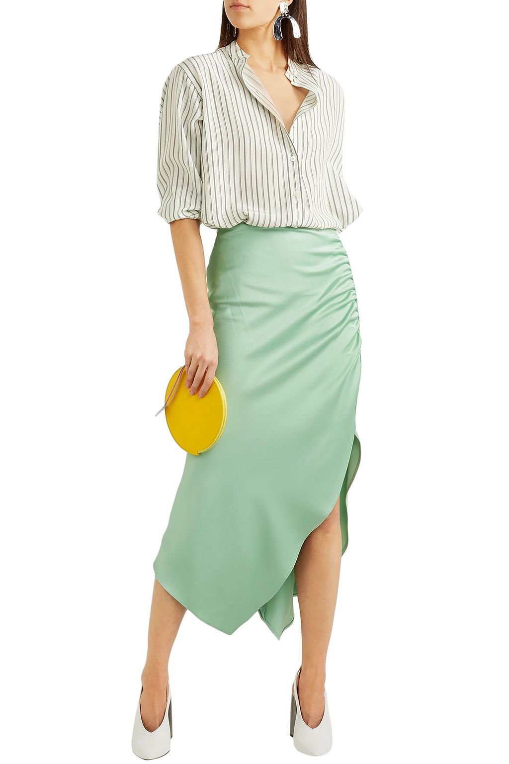 PETER PILOTTO Ruched satin midi skirt