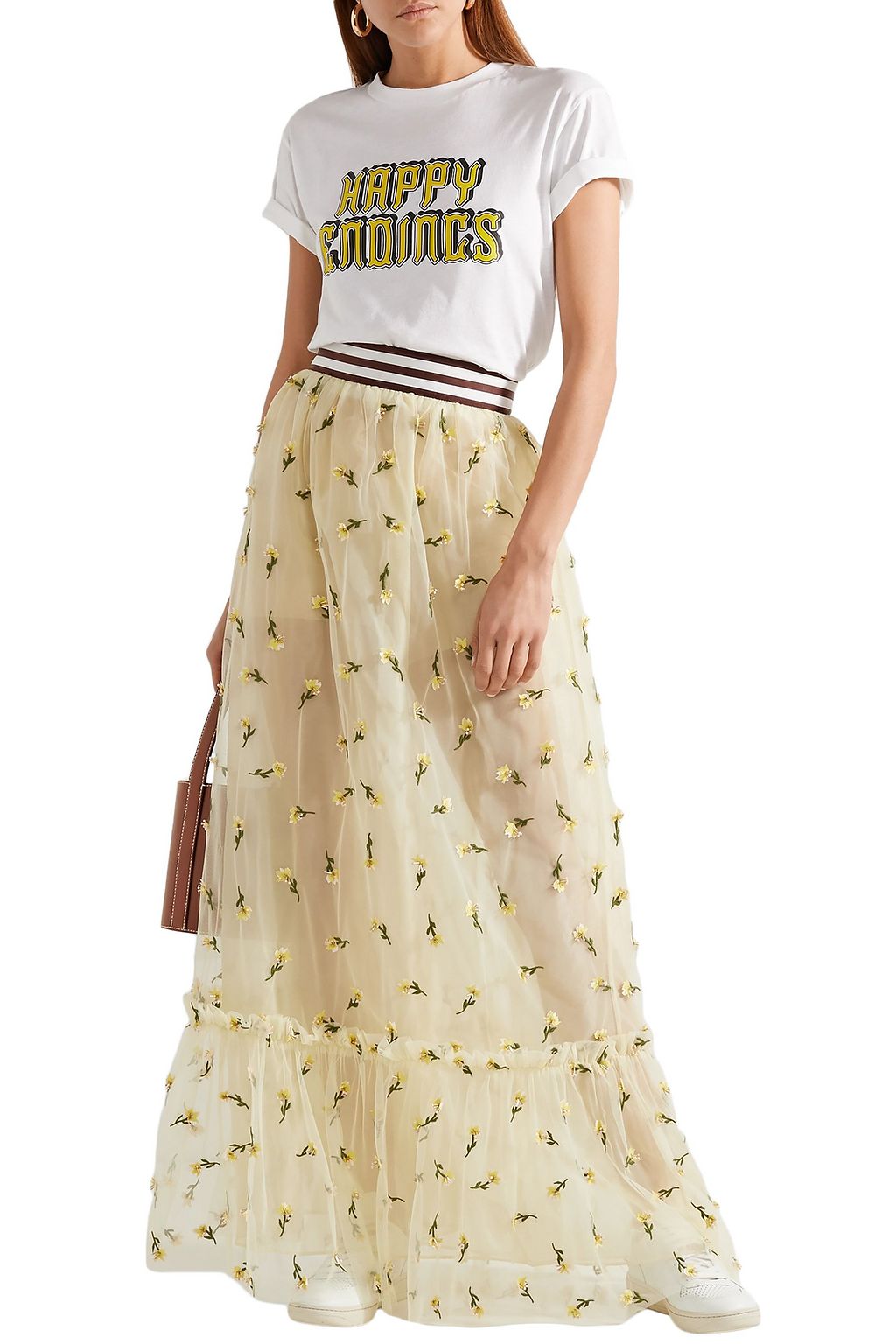 floral tulle maxi skirt