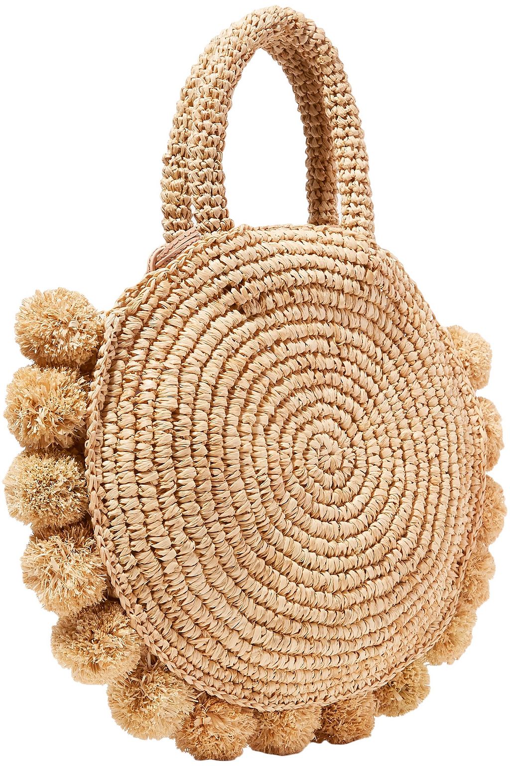 LOEFFLER RANDALL Circle leather trimmed embellished straw tote THE OUTNET