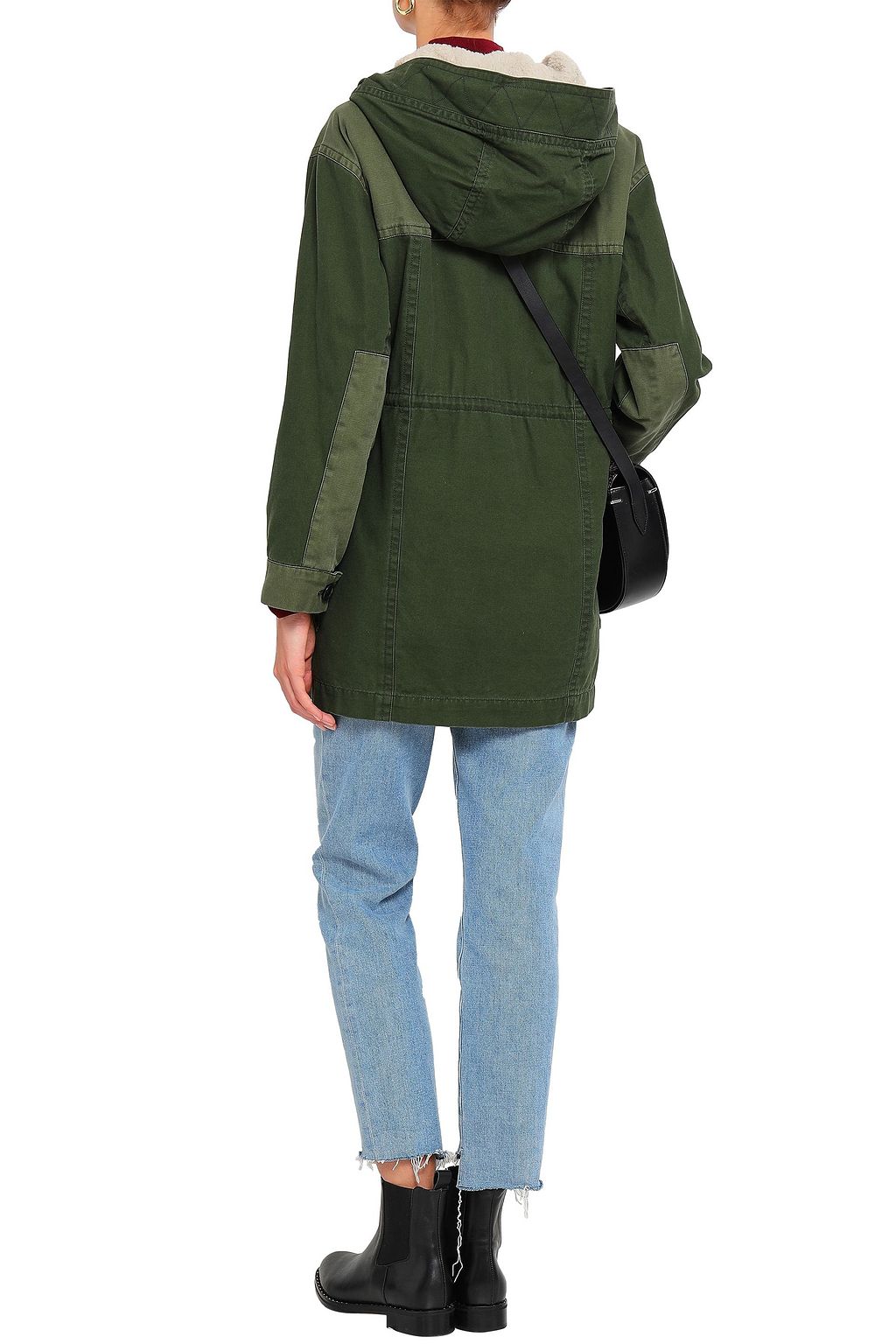 BA&SH Paolo paneled canvas hooded jacket