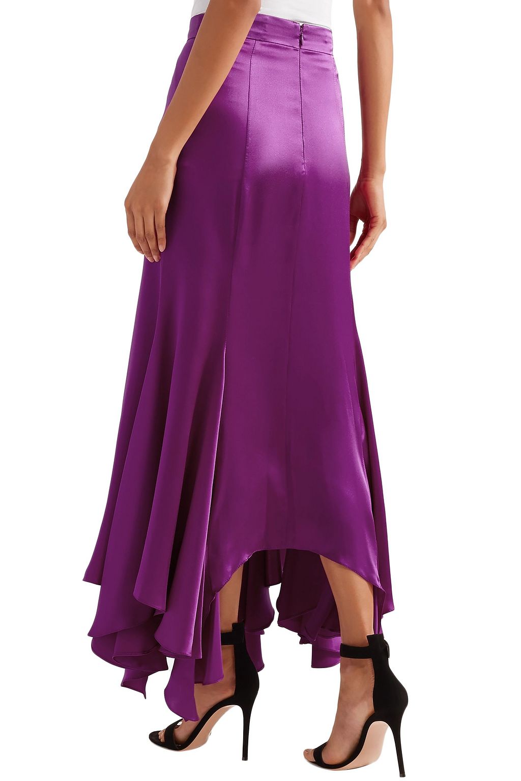 JUAN CARLOS OBANDO Vermont silk-satin midi skirt