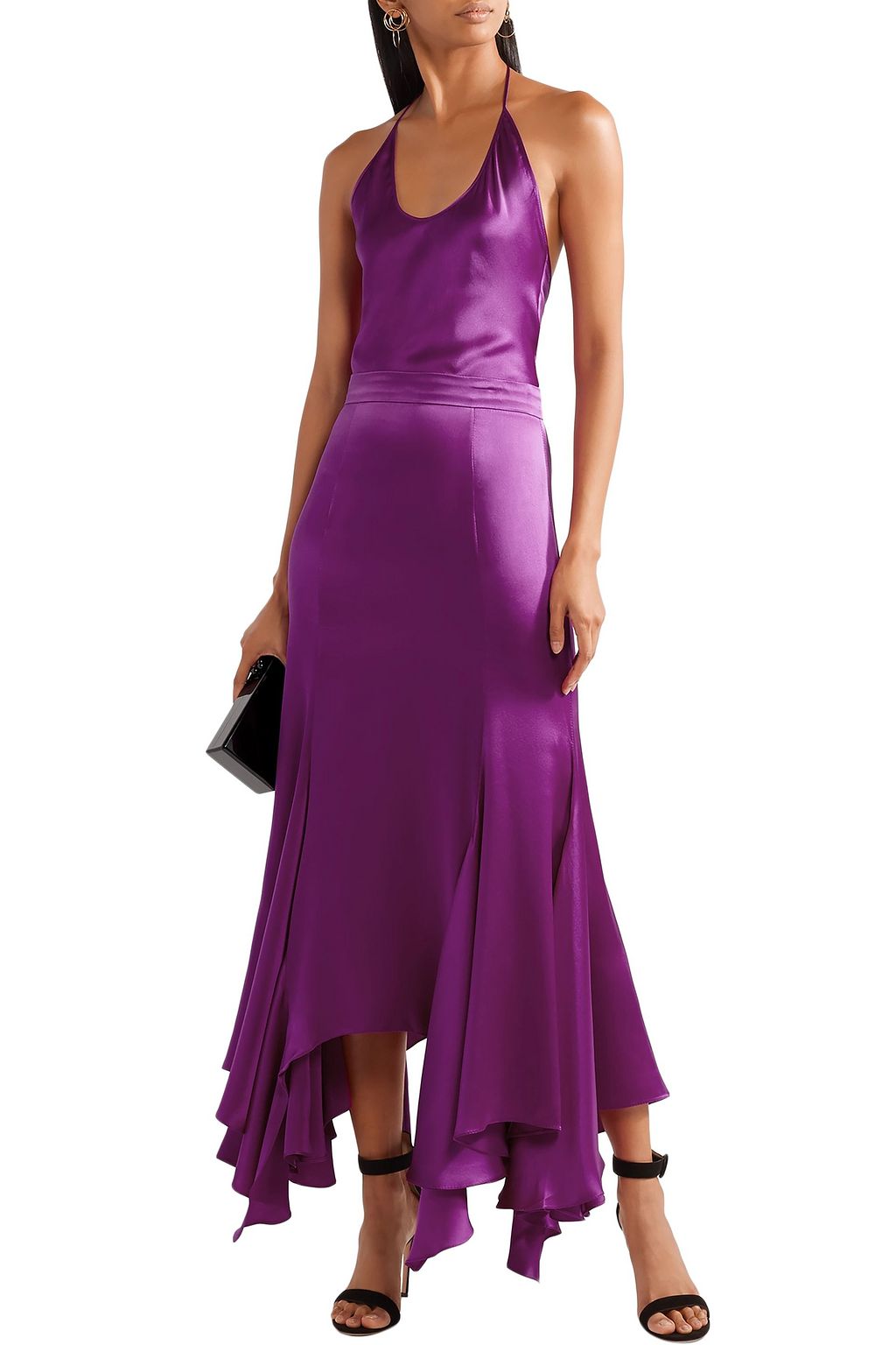 JUAN CARLOS OBANDO Vermont silk-satin midi skirt