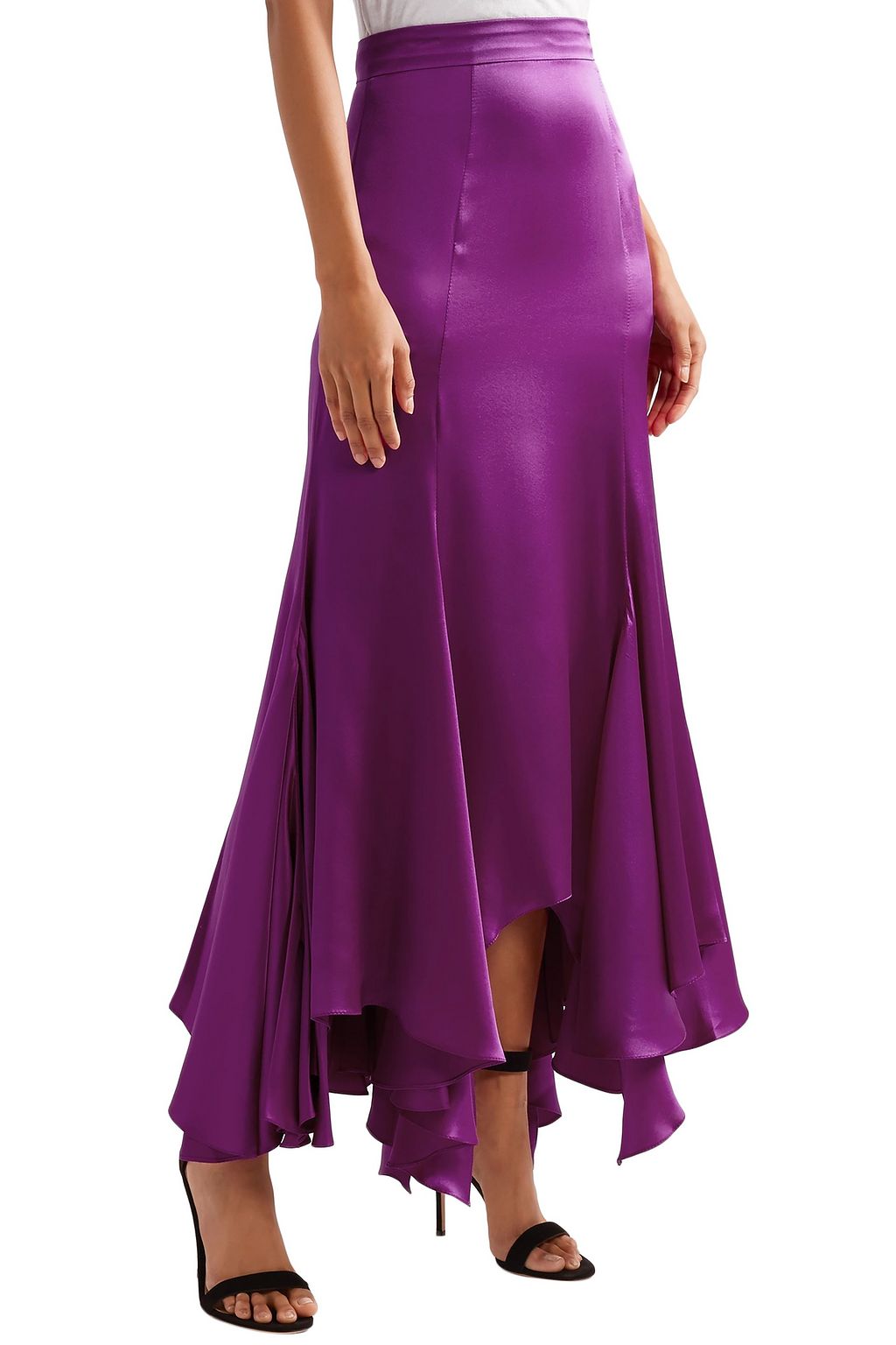 JUAN CARLOS OBANDO Vermont silk-satin midi skirt