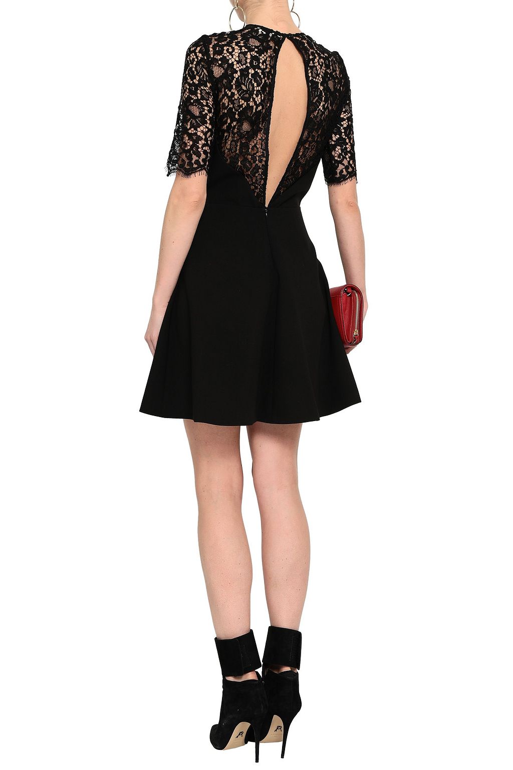 BA&SH Verlaine Leavers lace-paneled crepe mini dress