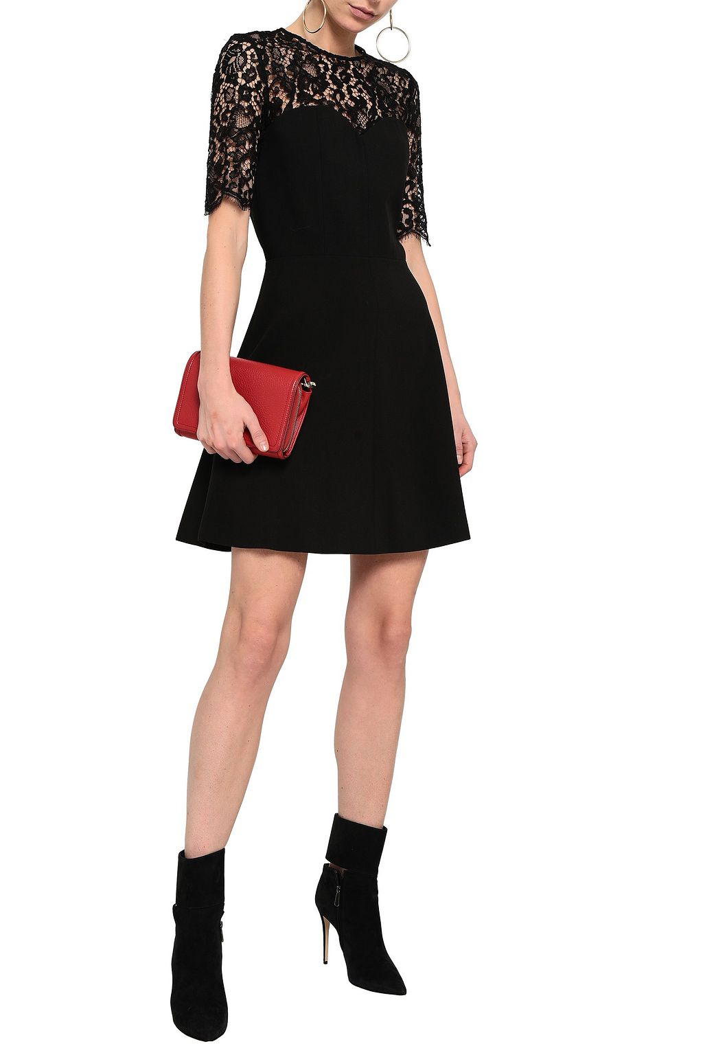 BA&SH Verlaine Leavers lace-paneled crepe mini dress