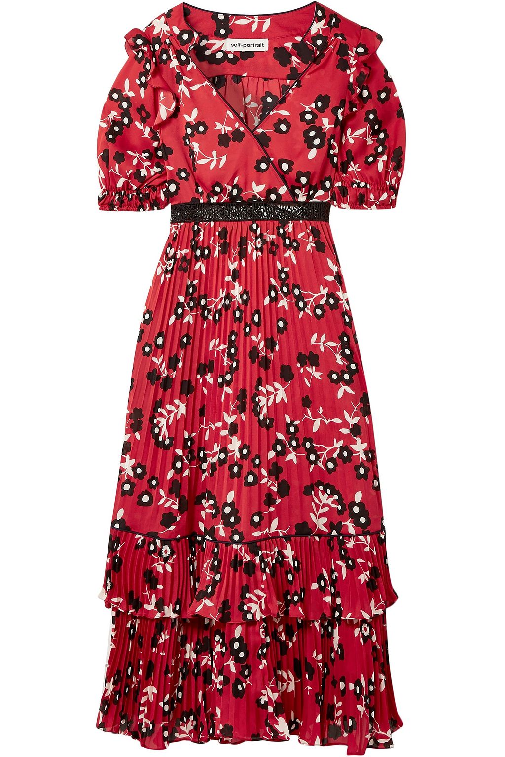 flower print tiered midi dress