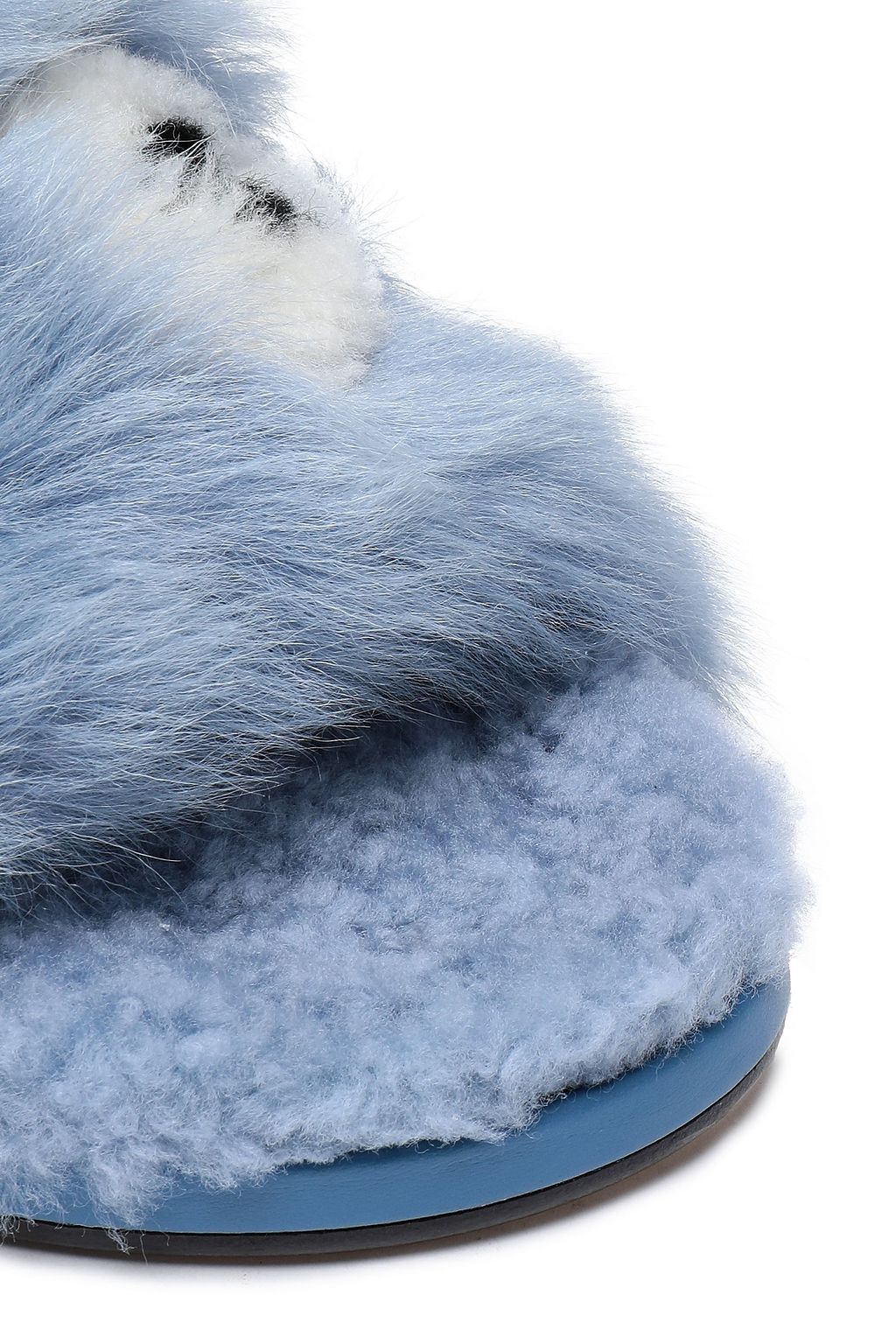 ANYA HINDMARCH Embellished shearling slippers