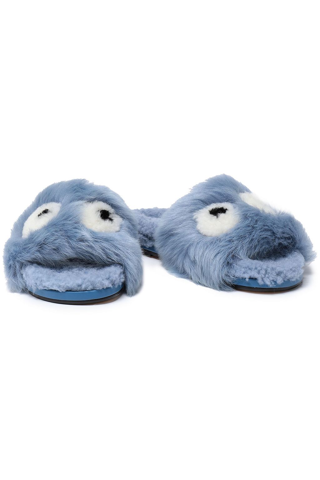 ANYA HINDMARCH Embellished shearling slippers