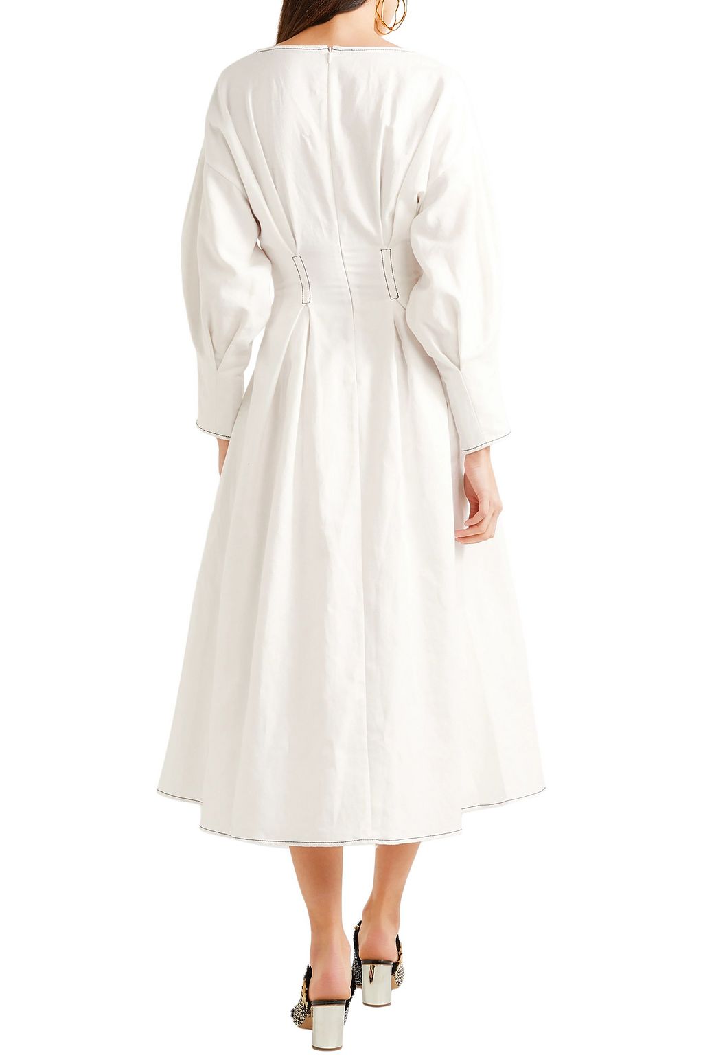 REJINA PYO Irene linen and cotton-blend midi dress