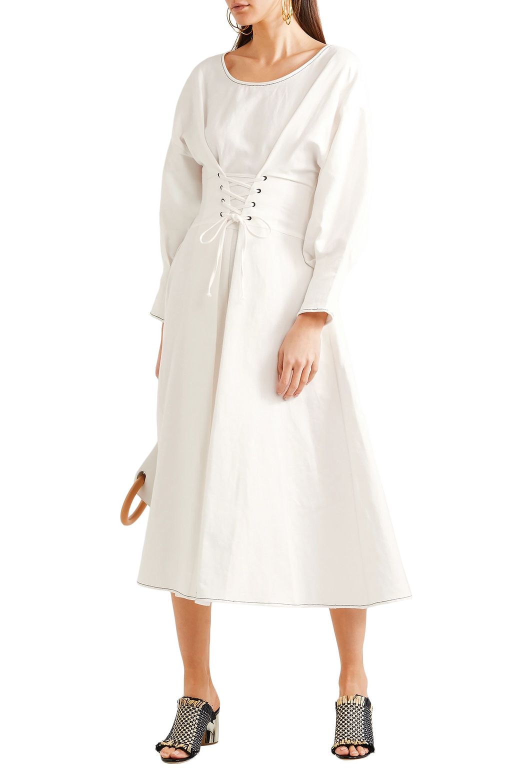 REJINA PYO Irene linen and cotton-blend midi dress