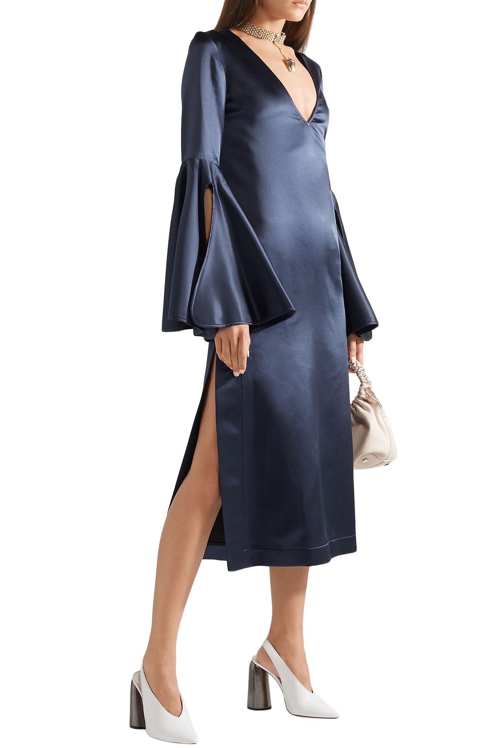 ELLERY Clover silk-satin midi dress