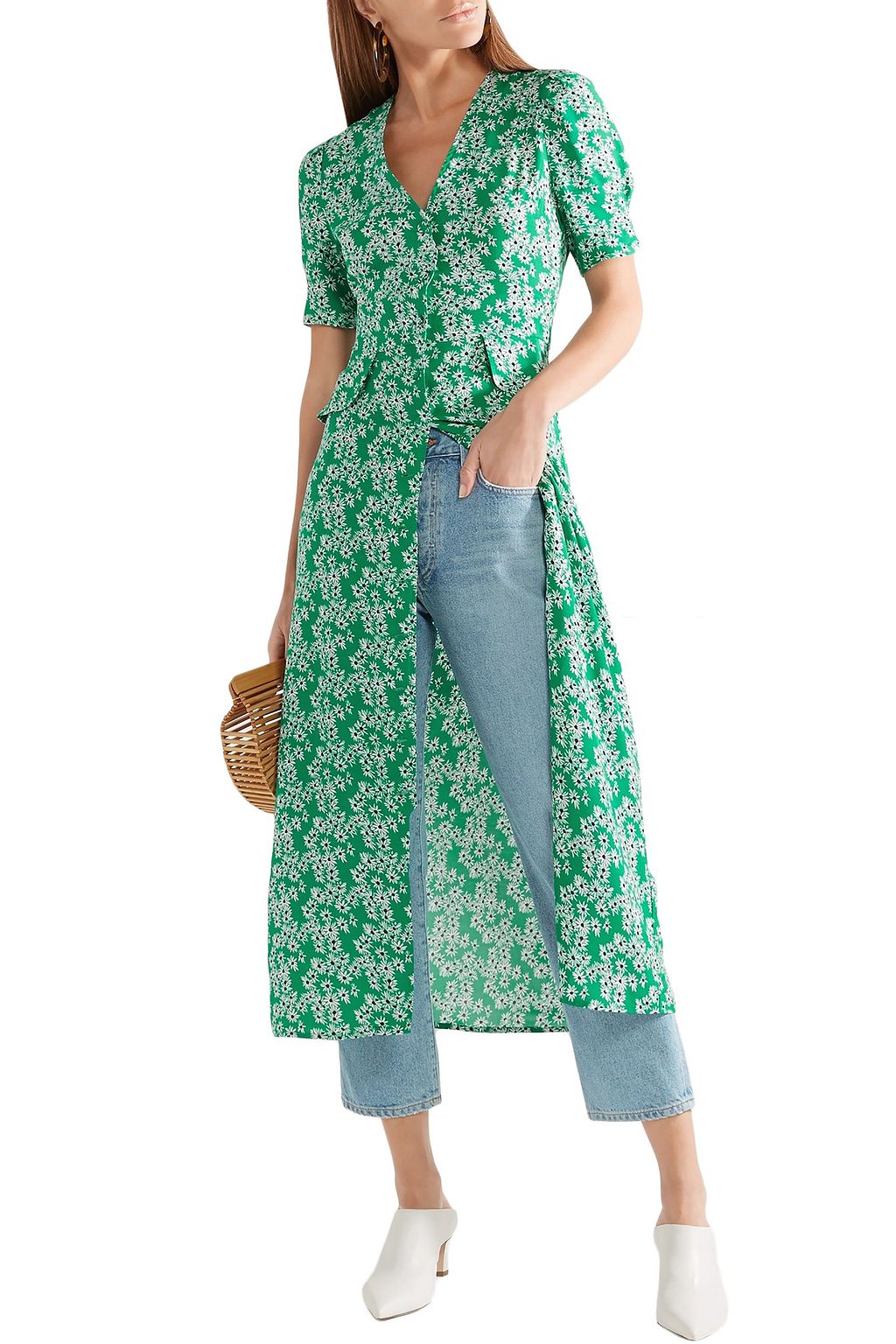 RIXO Jackson floral-print satin-crepe midi dress