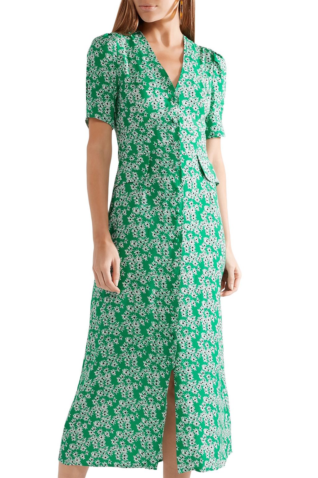 RIXO Jackson floral-print satin-crepe midi dress
