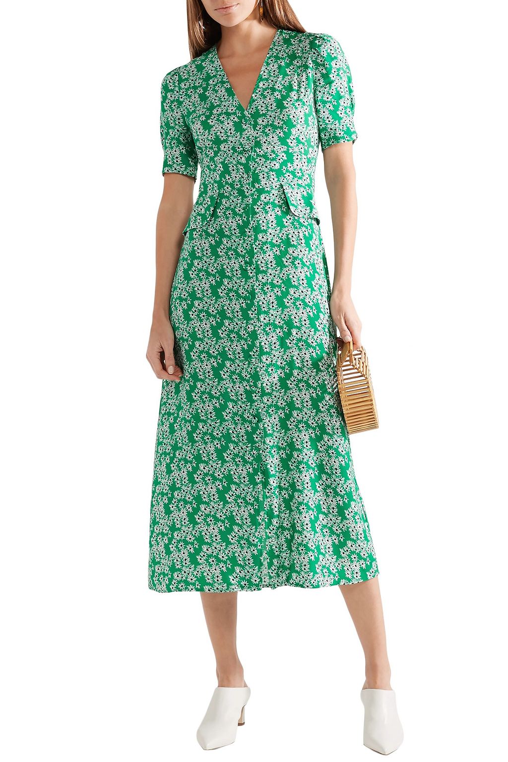 RIXO Jackson floral-print satin-crepe midi dress