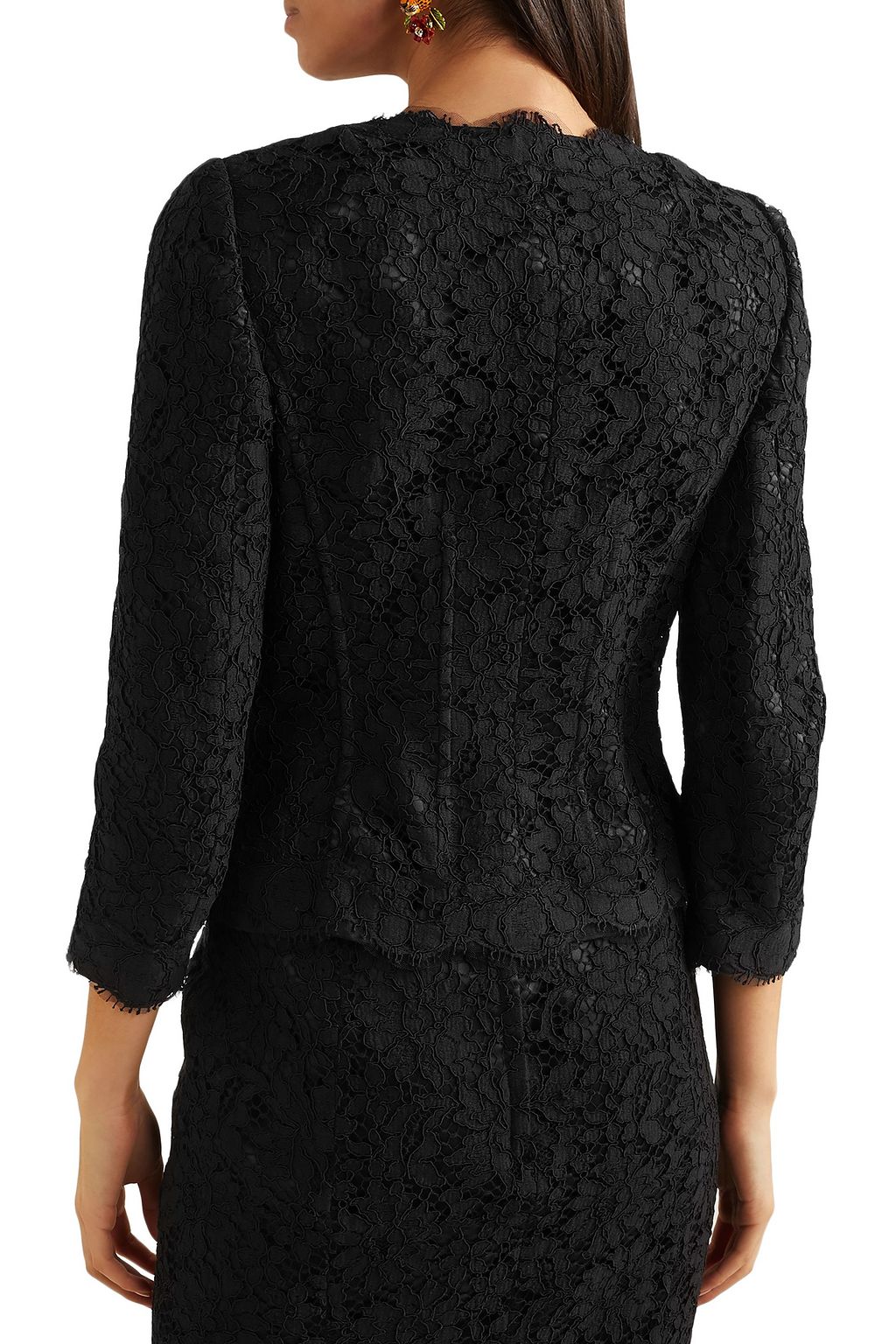 DOLCE&GABBANA Cotton-blend corded lace blouse
