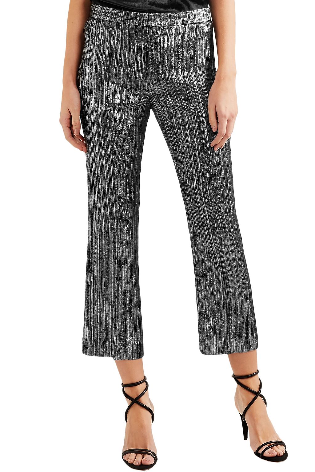 ISABEL MARANT Dansley cropped textured-lamé straight-leg pants