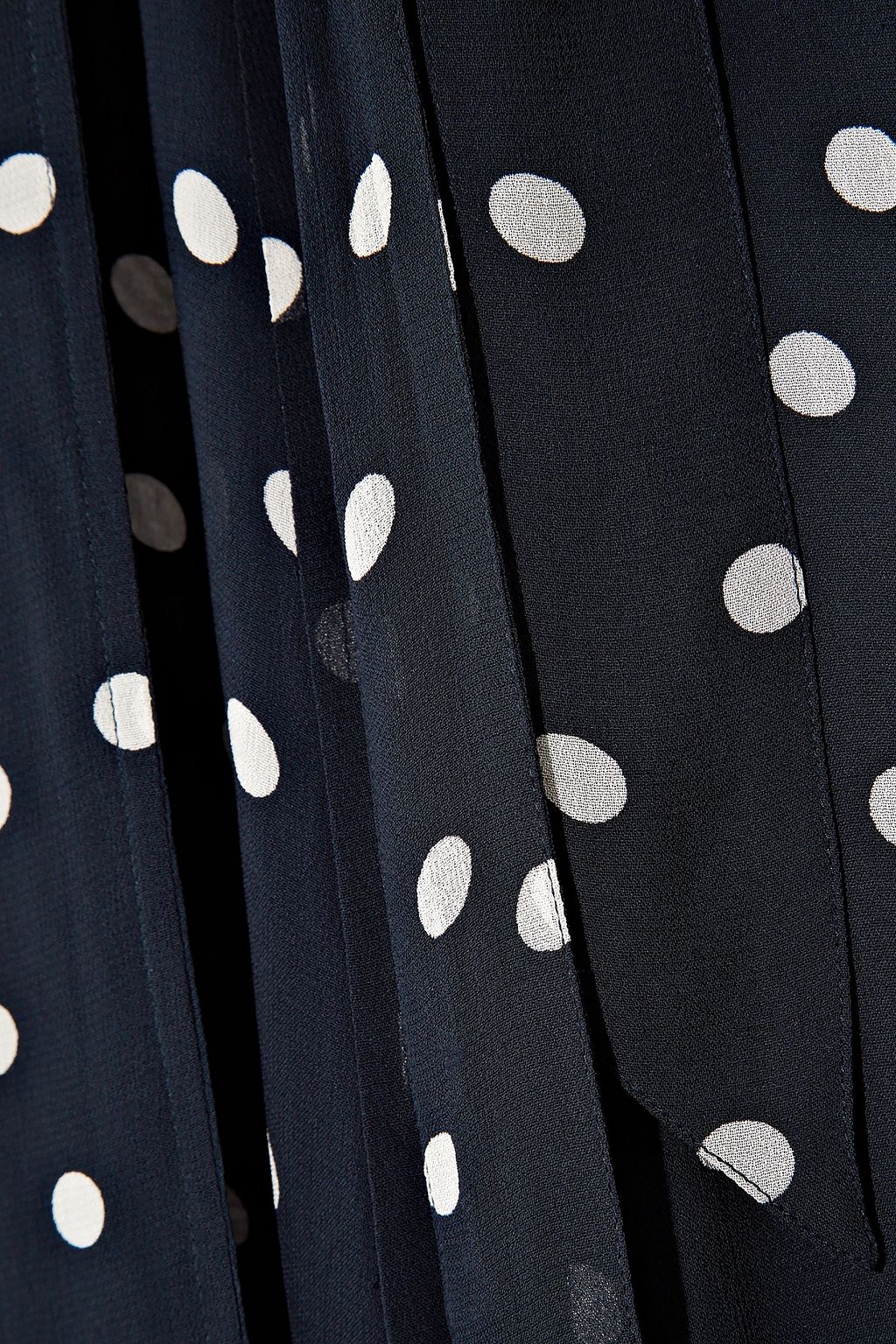 GANNI Barra polka-dot chiffon midi wrap dress