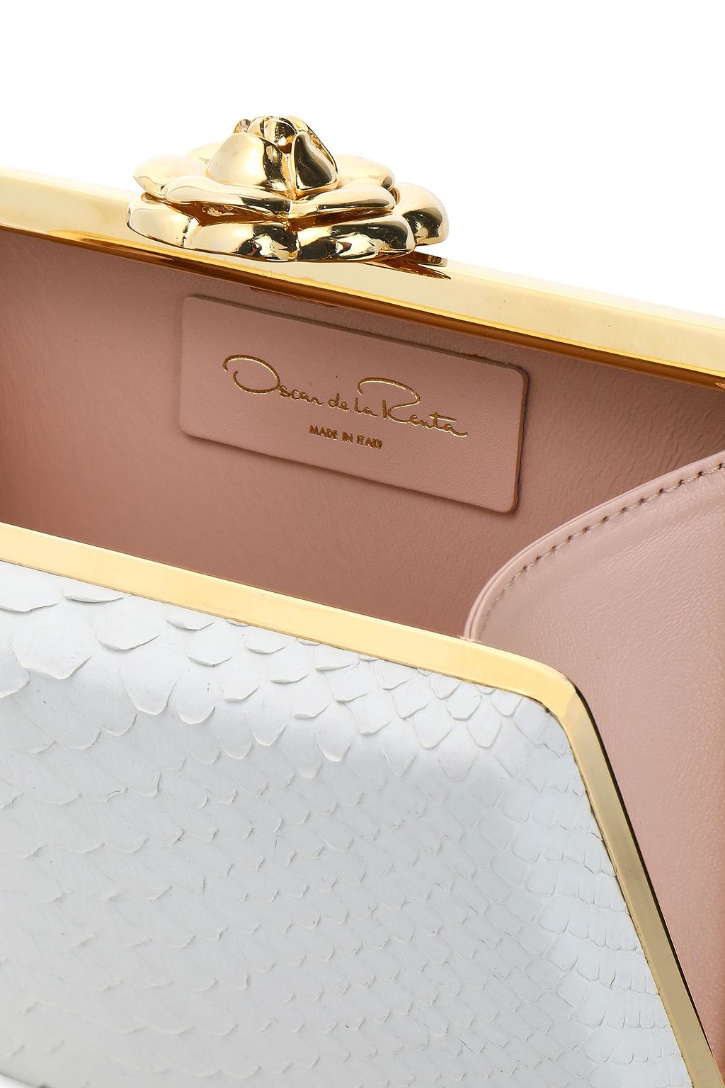 OSCAR DE LA RENTA Embellished python shoulder bag