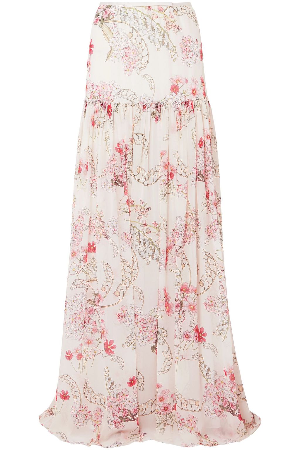 ivory chiffon maxi skirt