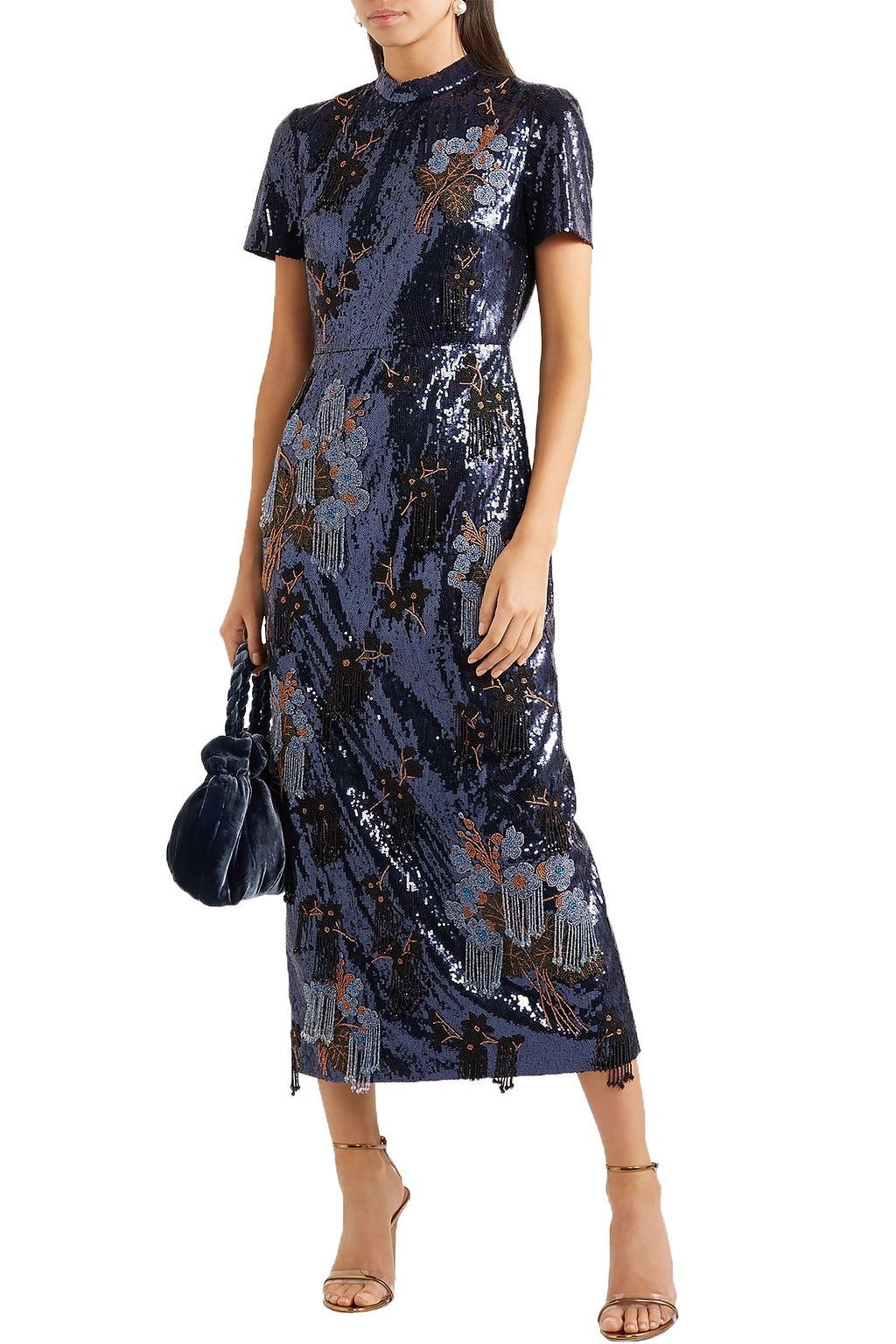 ERDEM Emilie bead and sequin-embellished crepe midi dress