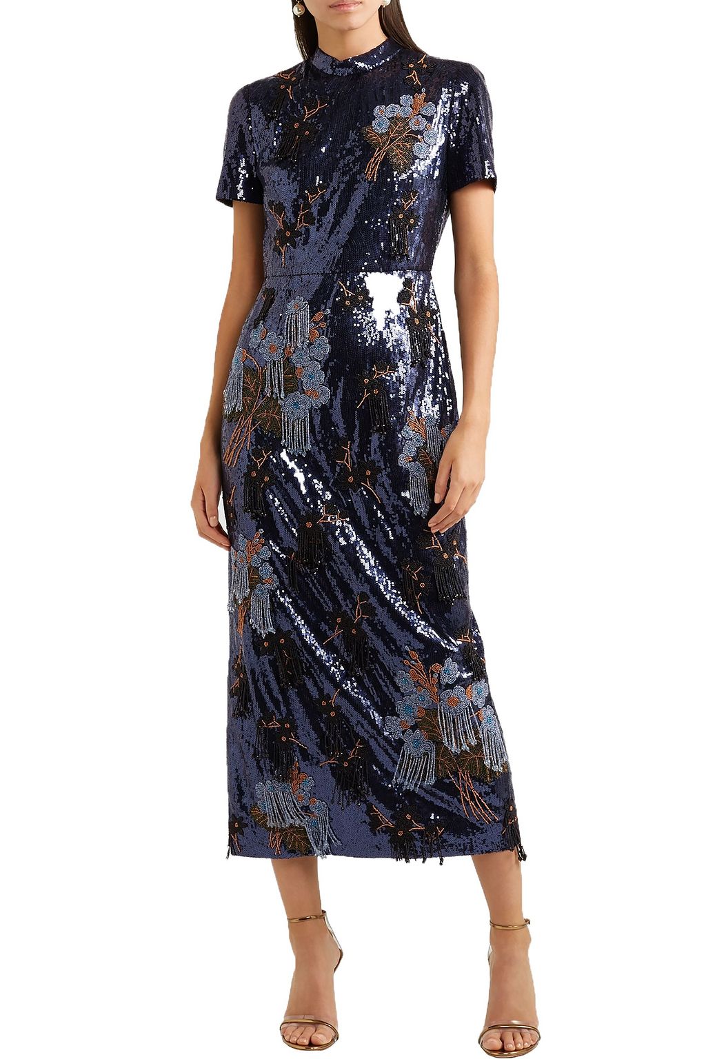 ERDEM Emilie bead and sequin-embellished crepe midi dress