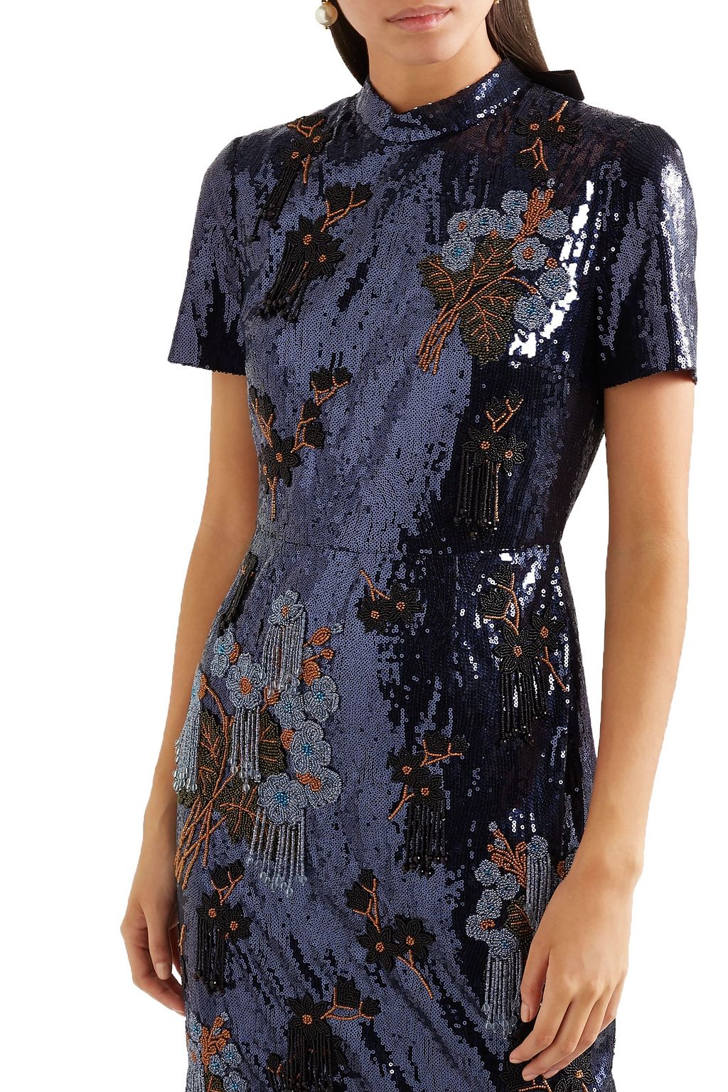 ERDEM Emilie bead and sequin-embellished crepe midi dress