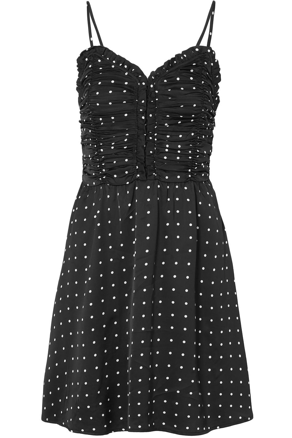 black polka dot mini dress