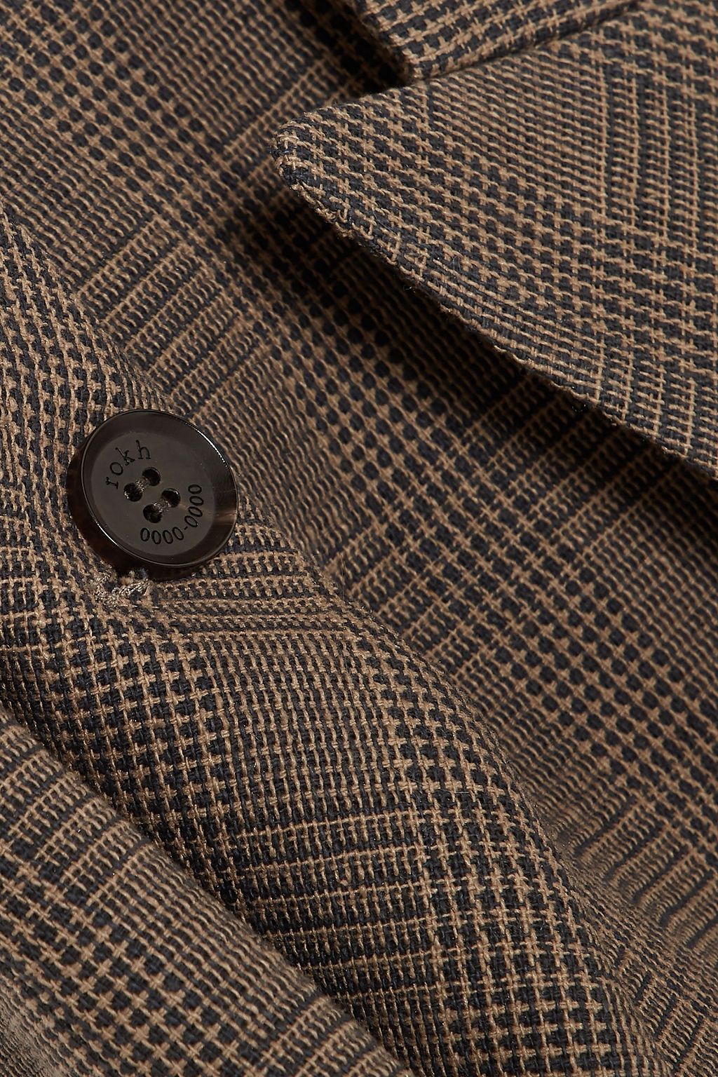 ROKH Convertible double-breasted checked silk-tweed coat