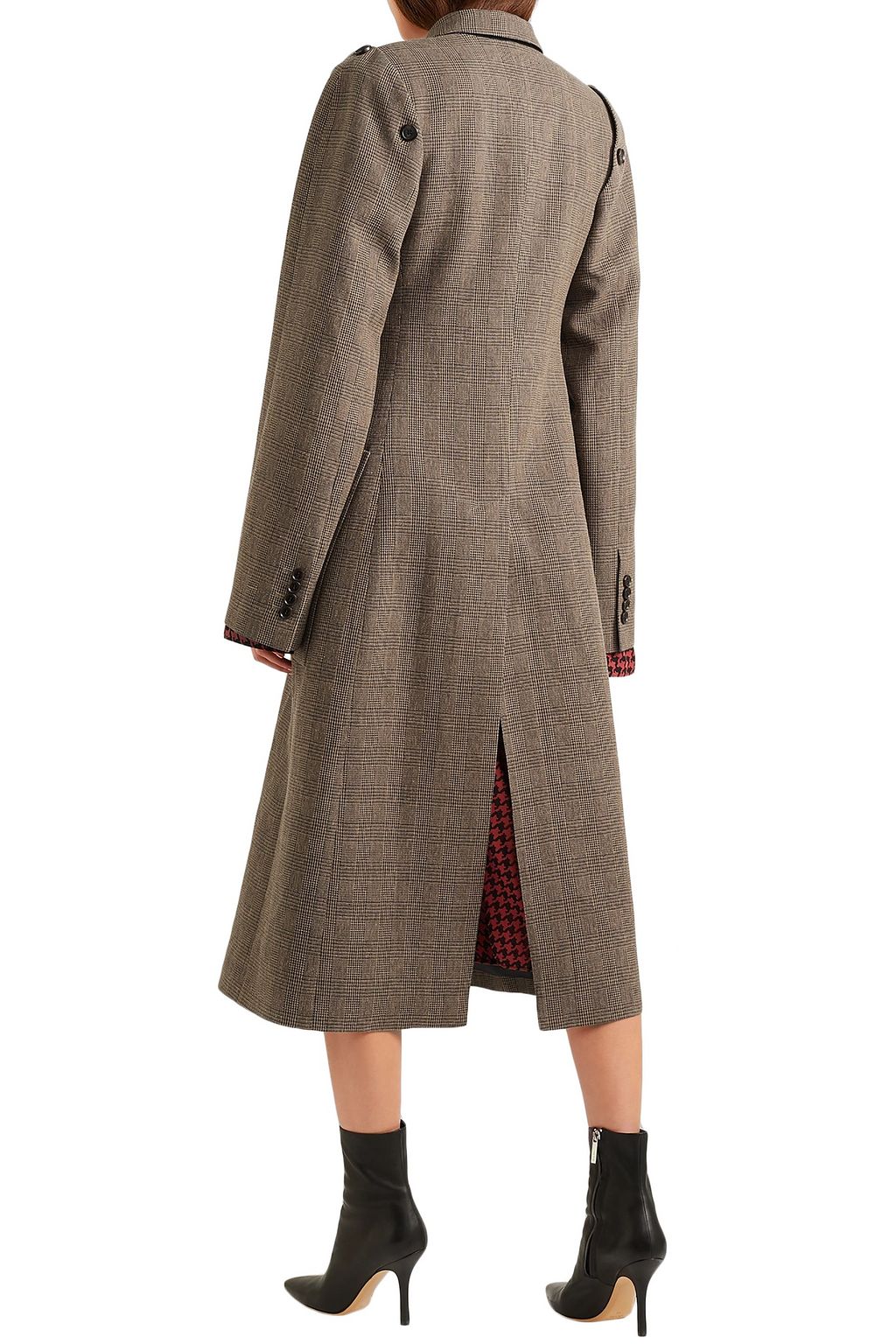 ROKH Convertible double-breasted checked silk-tweed coat