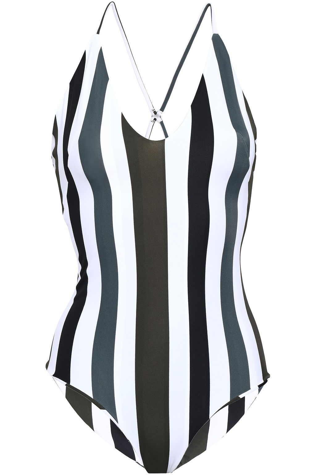 white striped swimsuit