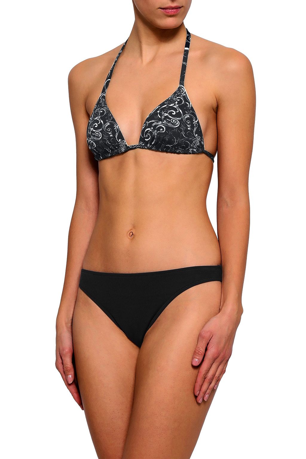 VERSACE Triangolo printed triangle bikini top
