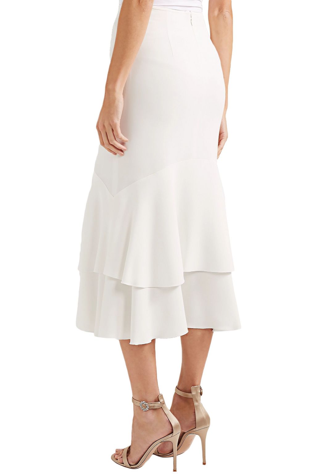 GIAMBATTISTA VALLI Ruffled crepe midi skirt