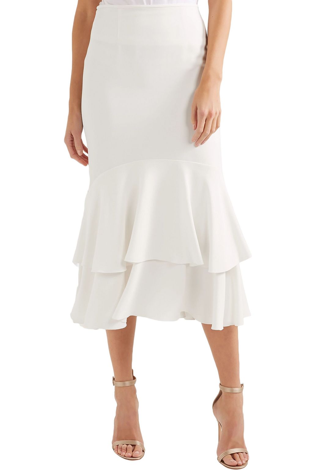 GIAMBATTISTA VALLI Ruffled crepe midi skirt
