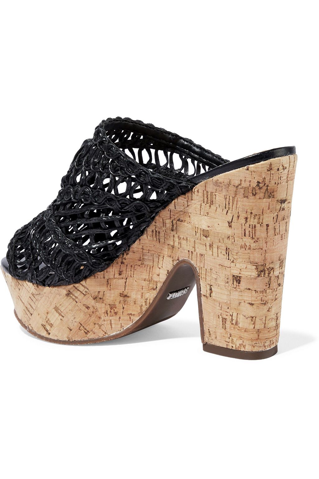 SCHUTZ Faux leather and cork platform mules