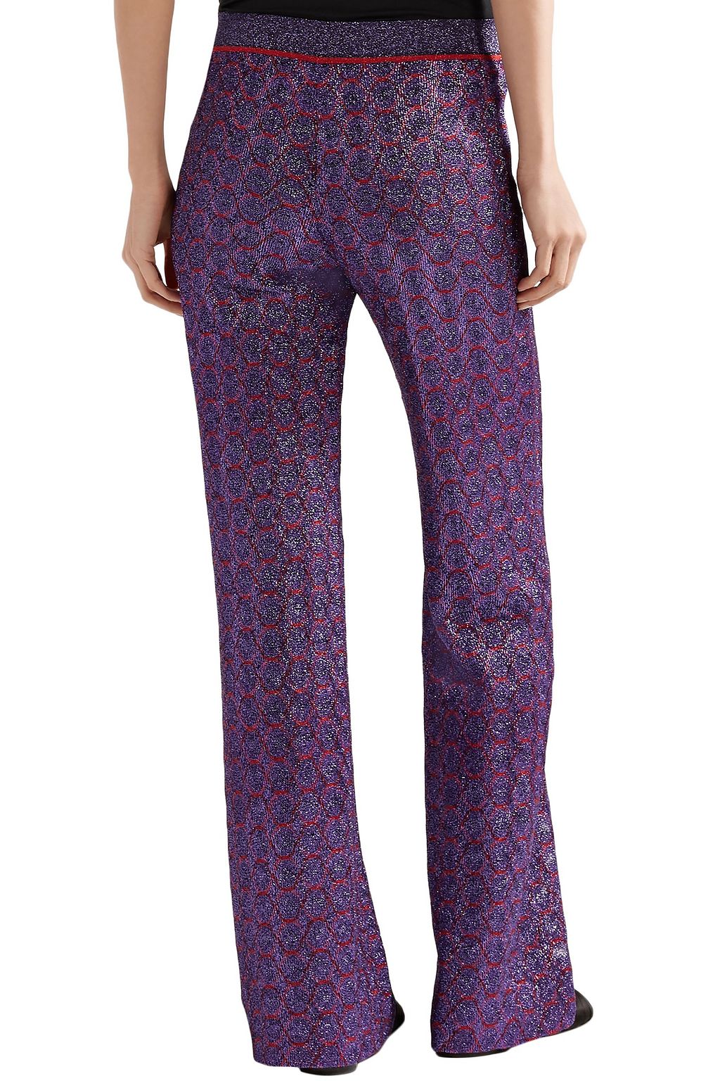MISSONI Metallic crochet-knit wide-leg pants