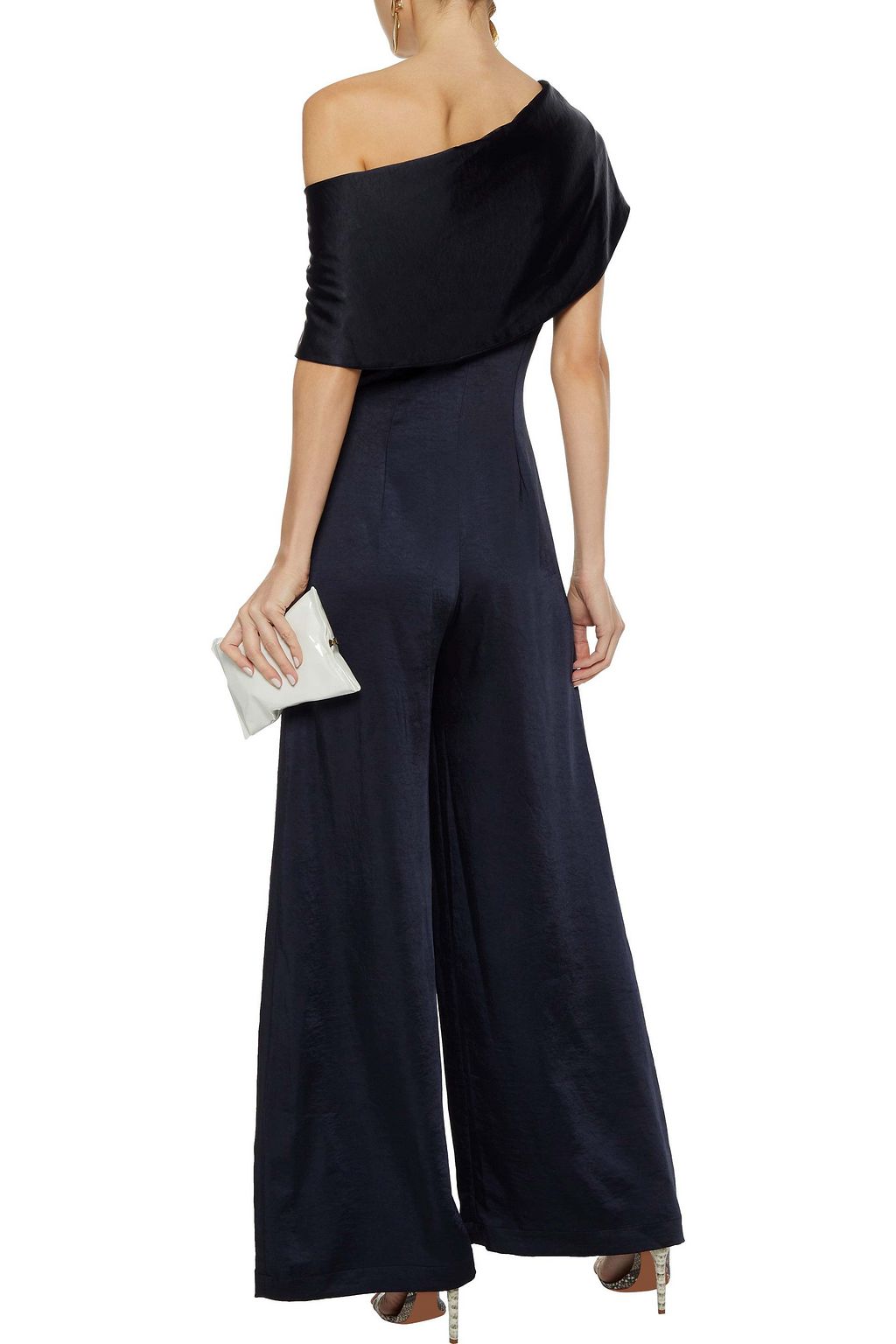 PAPER LONDON One-shoulder knotted satin jumpsuit
