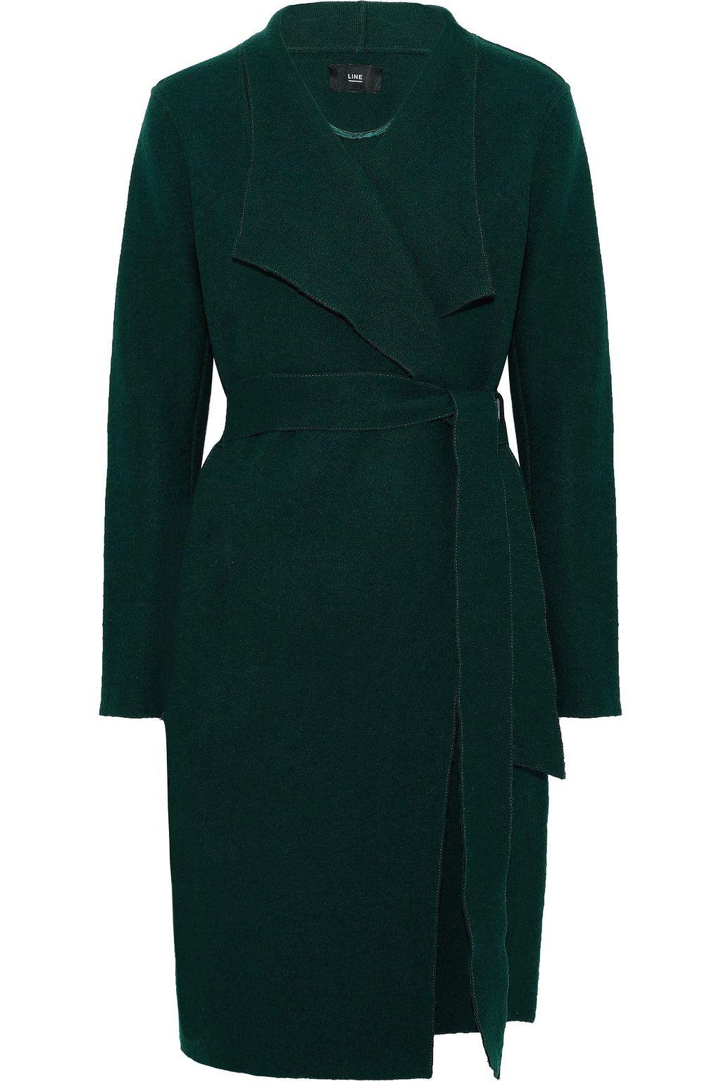 dark green wrap coat