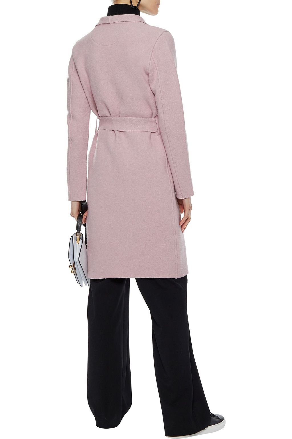LINE Cotton and wool-blend wrap coat