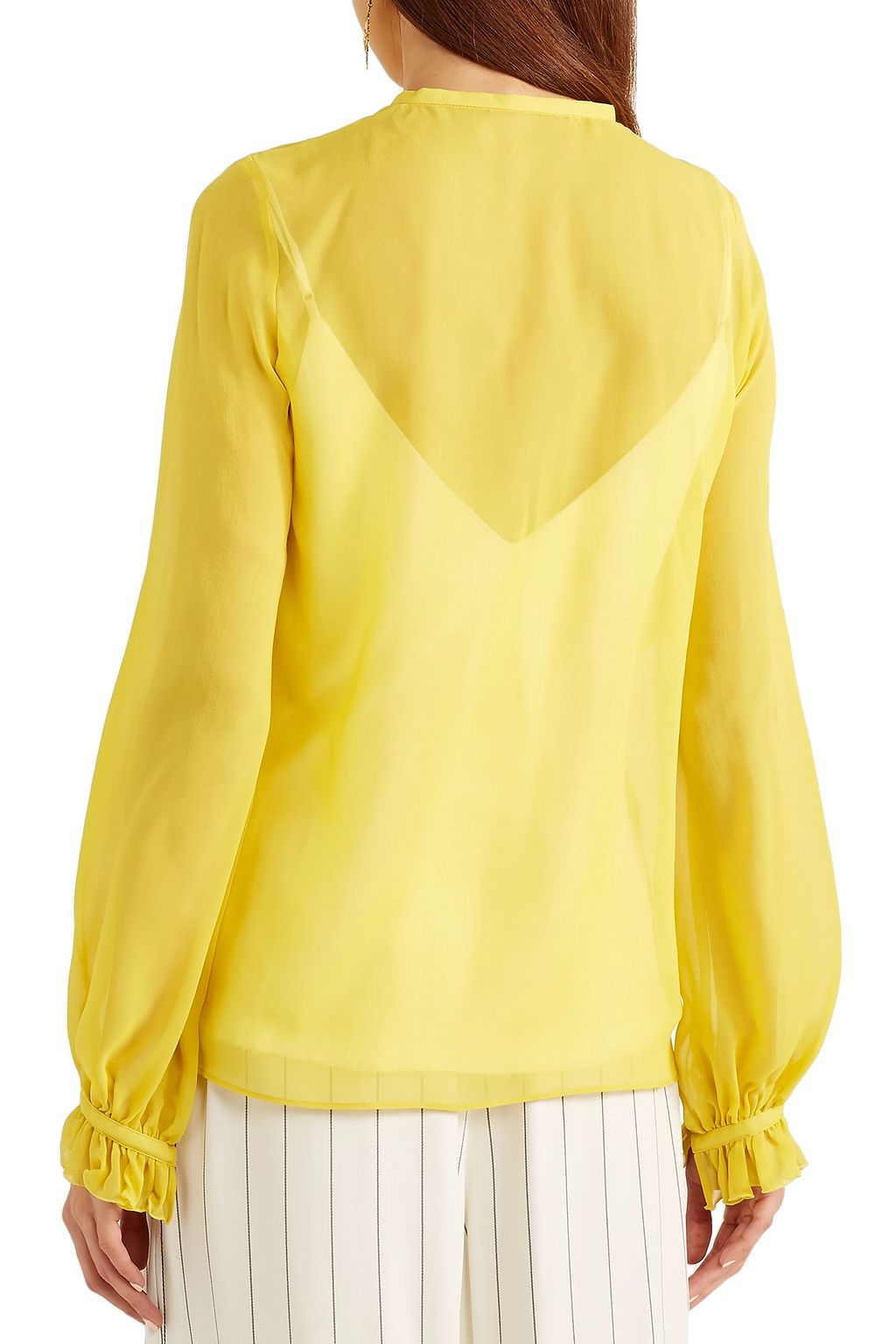 GIAMBATTISTA VALLI Gathered silk-georgette blouse