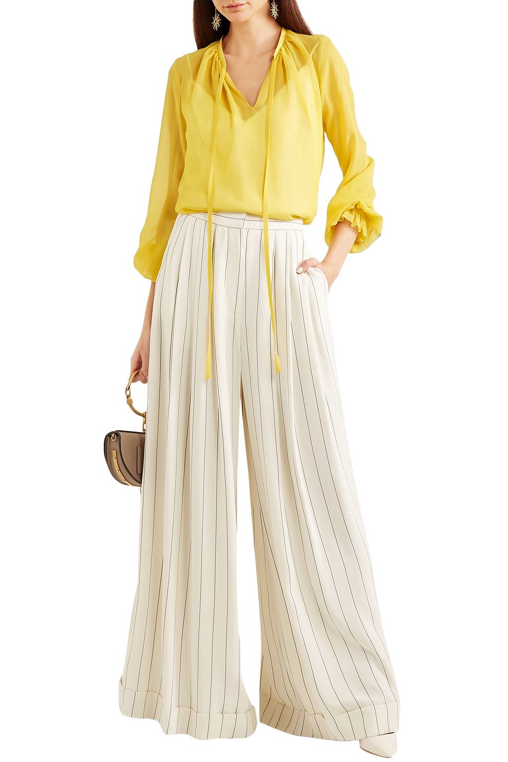 GIAMBATTISTA VALLI Gathered silk-georgette blouse