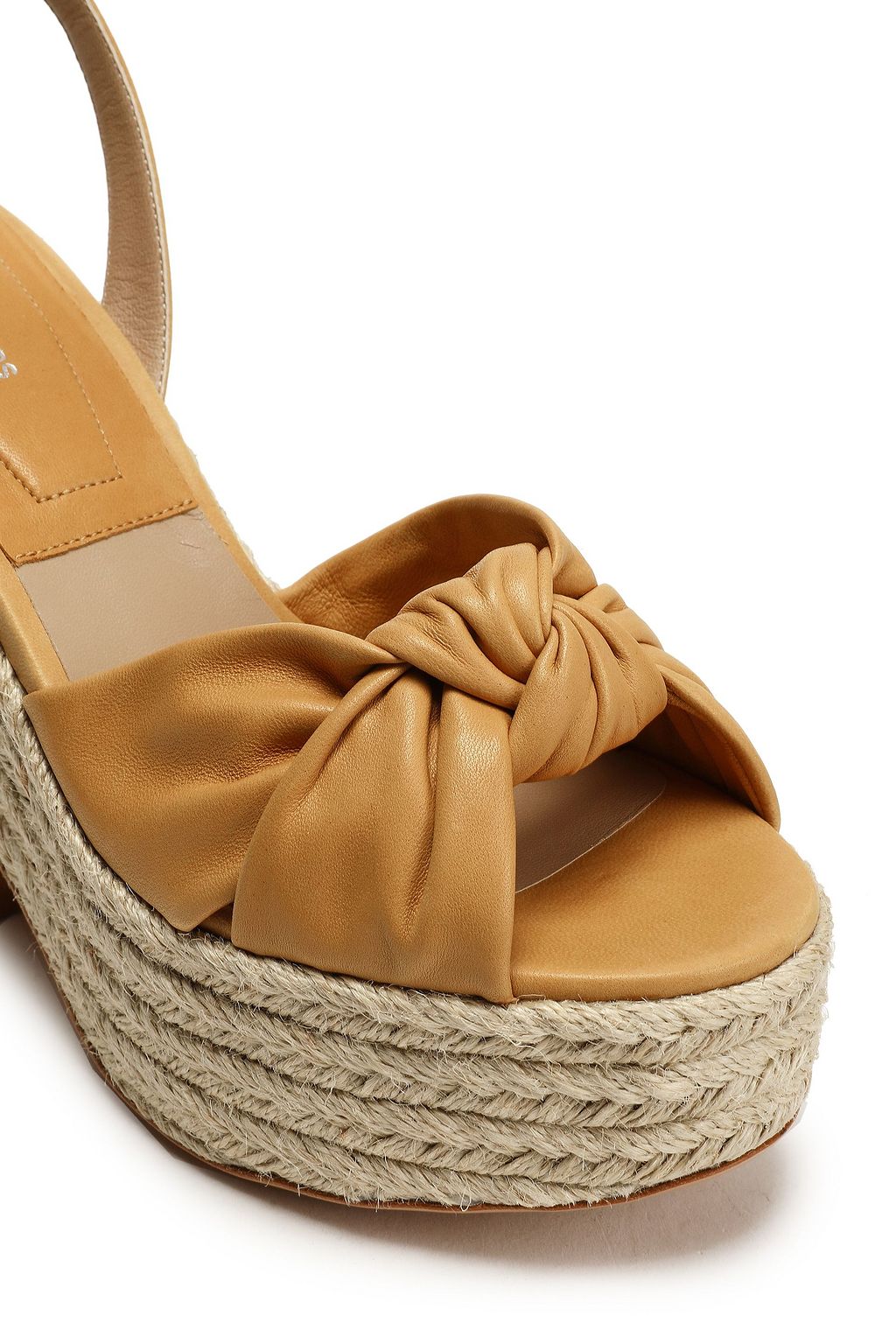 MICHAEL KORS COLLECTION Knotted leather espadrille wedge sandals