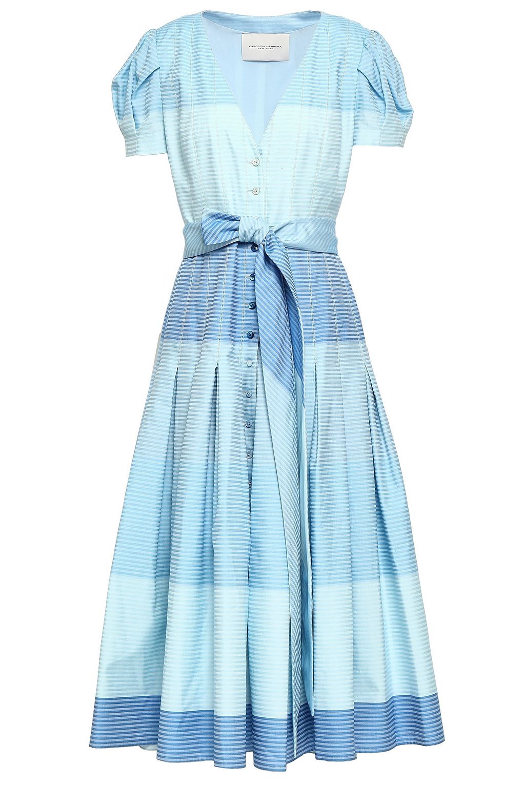 blue cotton midi dress