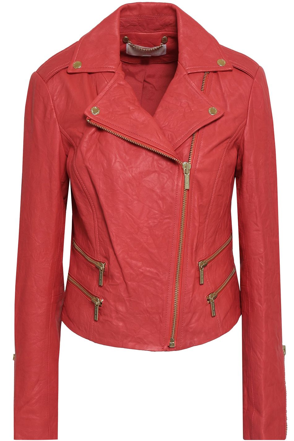 michael kors red leather jacket